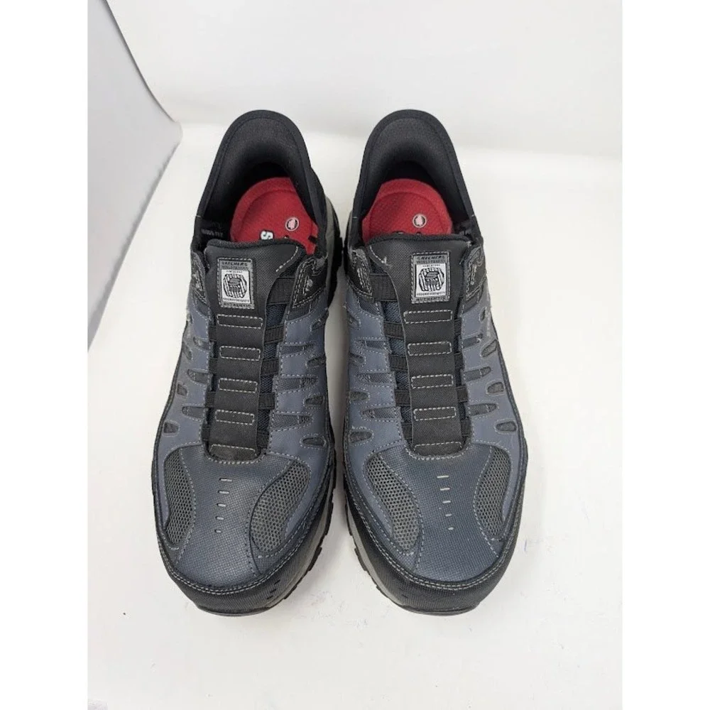 Skechers Work Hands Free Slip-ins Cankton Faison Steel Toe Shoes Men's 13 Gray